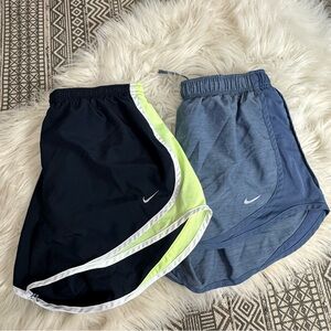 Pair of Nike Dri-FIT Athletic Shorts - Blue and Black Medium